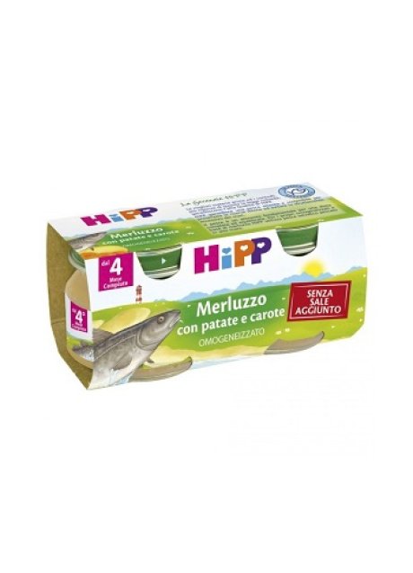 HIPP OMOGENEIZZATO MERLUZZO CAROTE PATATE 2X80 G