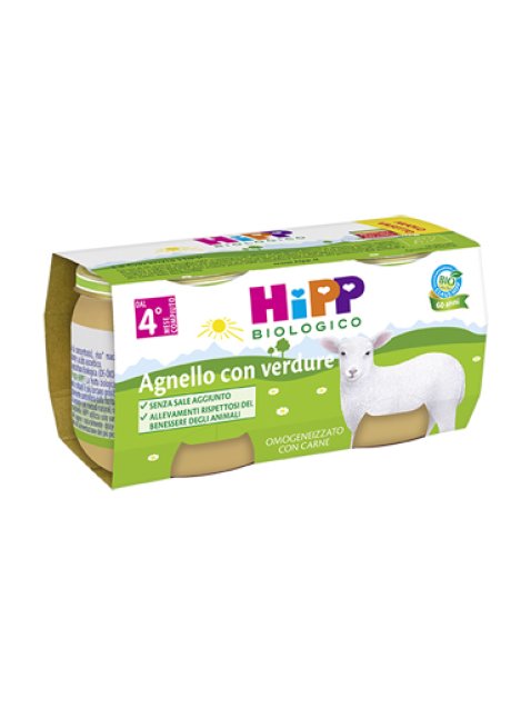HIPP BIO OMOGENEIZZATO AGNELLO CON VERDURE 2X80 G