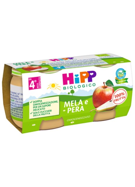 HIPP OMOGENEIZZATO MELA/PERA 2 X 80 G