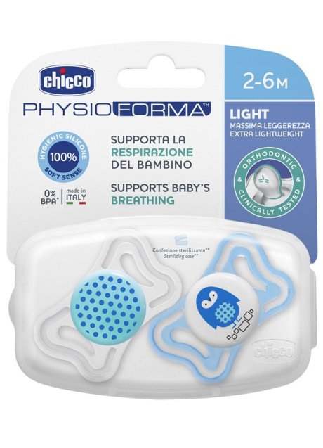 CHICCO SUCCHIETTO LIGHT BOY SILICONE 2-6 MESI 2 PEZZI