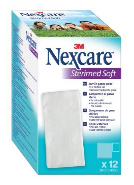 GARZA COMPRESSA STERILE NEXCARE STERIMED SOFT 18X40 CM MULTILINGUAL 12 PEZZI