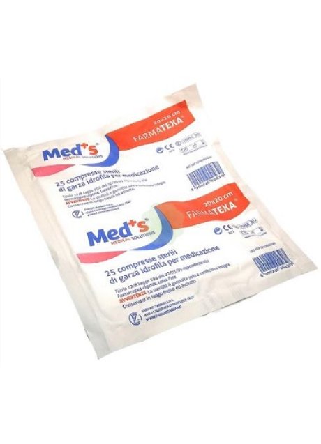 GARZA COMPRESSA MEDS FARMATEXA IDROFILA 12/8 20X20CM 25 PEZZI GARZA COMPRESSA MEDS FARMATEXA IDROFILA 12/8 20X20CM 25 PEZZI