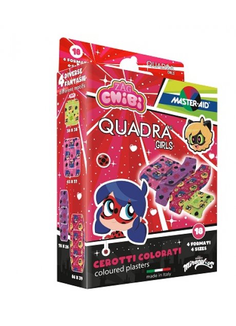 CEROTTO MASTER-AID QUADRA GIRLS LADY BUG ASSORTITI 18 PEZZI