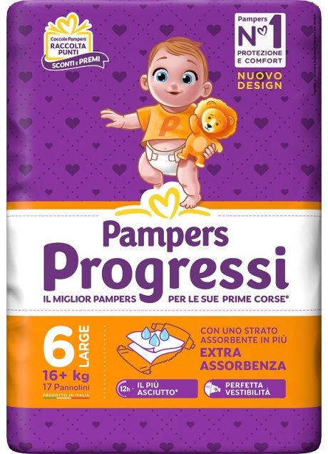 PAMPERS PROGRESSI XL 17 PEZZI