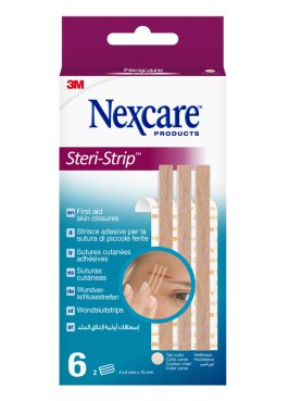 STRISCIA ADESIVA SUTURA PICCOLE FERITE NEXCARE STERI-STRIP CARNE 6X75 MM 6 PEZZI