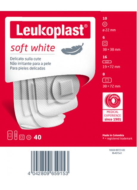 LEUKOPLAST SOFT WHITE 40 PEZZI ASSORTITI