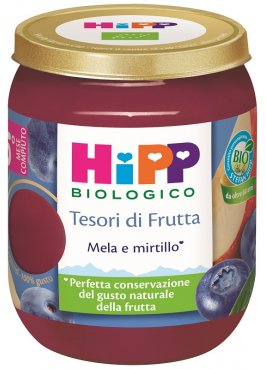 HIPP TESORI FRUTTA MELA MIRTILLO 160 G
