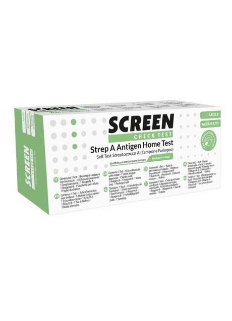 STREP A ANTIGEN HOME TEST DETERMINAZIONE QUALITATIVA ANTIGENI STREPTOCOCCO A DA TAMPONE FARINGEO 1 PEZZO
