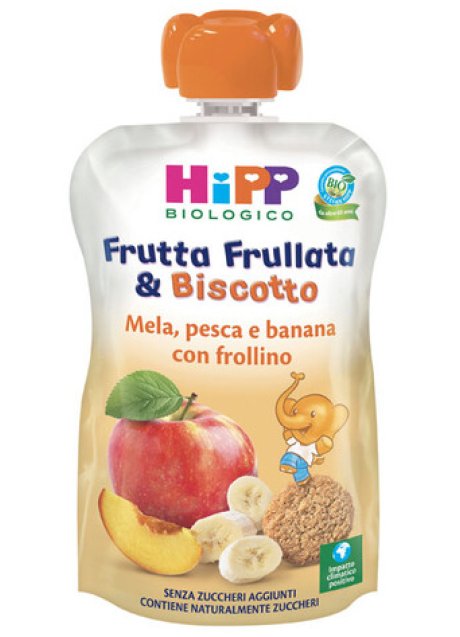 HIPP FRUTTA FRULL&BISCOTTO MELA PESCA BANANA FROLLINO 90 G