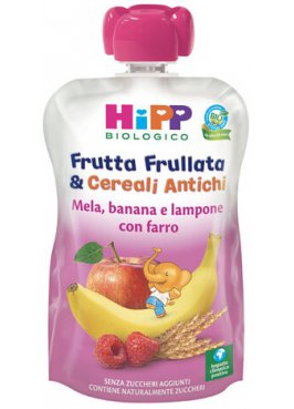 HIPP FRUTTA FRULL&CEREALI ANTICHI MELA BANANA LAMPONE FARRO90 G