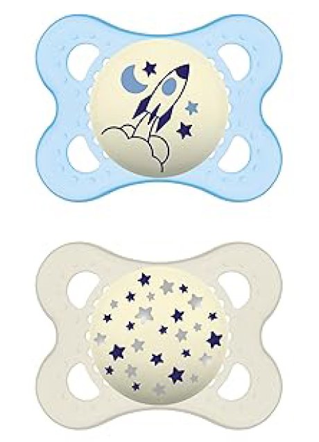 MAM NIGHT SUCCHIETTO 2-6 MESI SILICONE DOPPIO MASCHIO