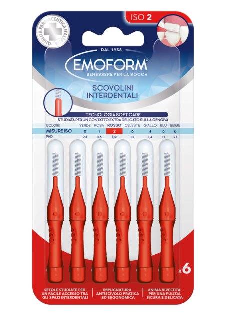 EMOFORM SCOVOLINO ISO 2 ROSSO 6 PEZZI