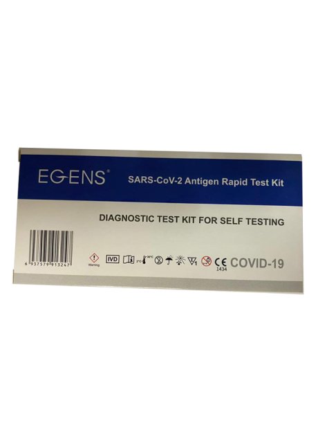 TEST ANTIGENICO RAPIDO COVID-19 EGENS AUTODIAGNOSTICO DETERMINAZIONE QUALITATIVA ANTIGENI SARS-COV-2 IN TAMPONI NASALI MEDIANTE IMMUNOCROMATOGRAFIA