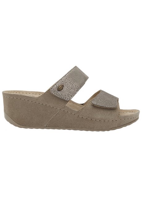 ABERDEEN WEDGE 2 STRAPS PRINTED SUEDE+SUEDE W TAUPE 39