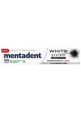 MENTADENT WHITE SYSTEM CHARCOAL 75 ML