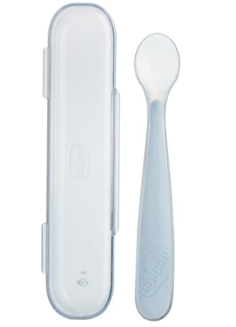 CHICCO CUCCHIAIO SILICONE CON CASE GRIGIO 6 MESI+