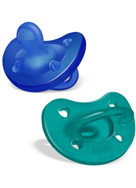 CHICCO GOMMOTTO SILICONE AZZURRO 6-16 MESI 2 PEZZI
