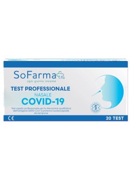 TEST ANTIGENICO RAPIDO COVID-19 SOFARMAPIU' NASALE RILEVAZIONE QUALITATIVA ANTIGENI SARS-COV-2 IN TAMPONI NASALI 20 PEZZI USO PROFESSIONALE