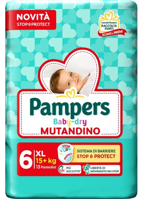 PAMPERS BABY DRY PANNOLINO MUTANDINA EXTRA LARGE SMALL PACK13 PEZZI