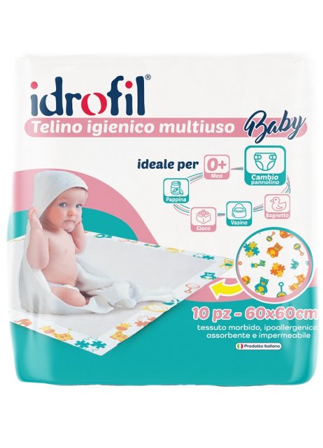 IDROFIL TELINO IGIENICO MULTIUSO BABY 60X60 CM 15 PEZZI IDROFIL TELINO IGIENICO MULTIUSO BABY 60X60 CM 15 PEZZI