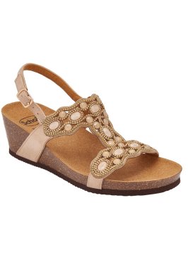 CALZATURA LERICI T-BAR SANDAL MICROFIBRE+STONES W BEIGE 39