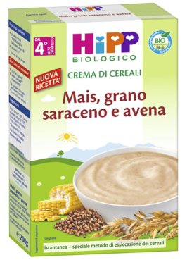 HIPP BIO CREMA CEREALI MAIS/GRANO SARACENO/AVENA 200 G