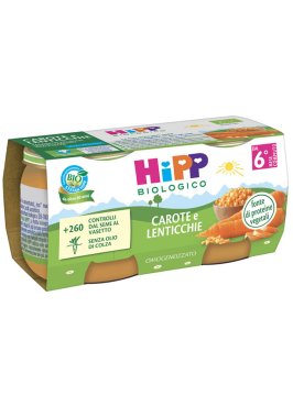 HIPP BIO OMOGENEIZZATO CAROTE/LENTICCHIE 2X80 G