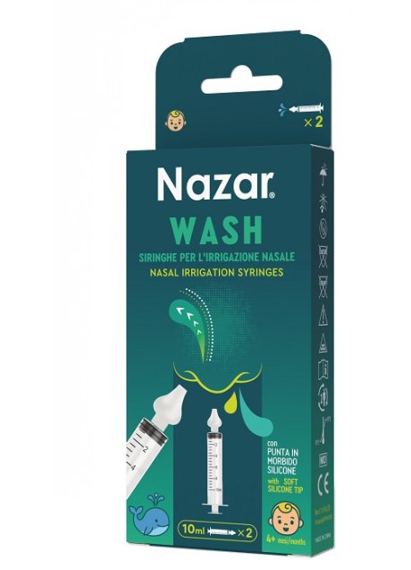 NAZAR WASH SIRINGA IRRIGAZIONE NASALE 2 PEZZI