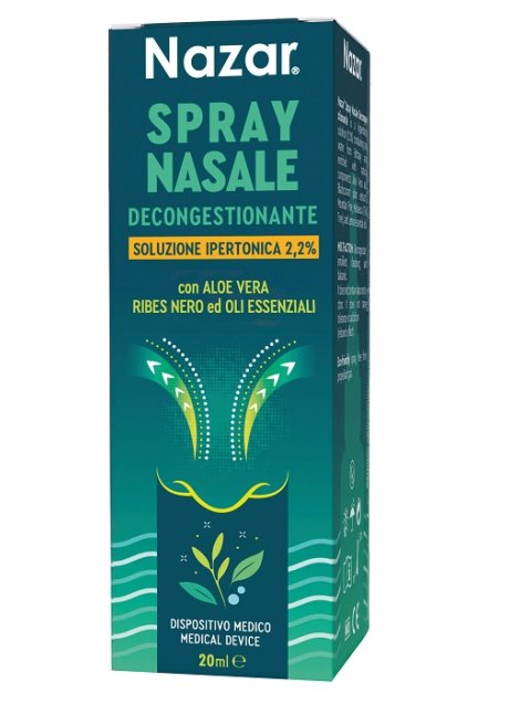 NAZAR SPRAY NASALE DECONGESTIONANTE SOLUZIONE IPERTONICA 2,2% 20 ML