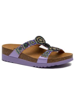 CALZATURA NEW BOGOTA' WEDGE SATIN+BEADS W LILAC 37