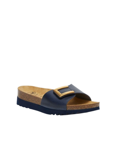 CALZATURA MONTEREY MULE VINTAGE LEATHER BIS W NAVY BLUE 37