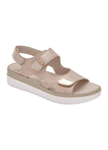 CALZATURA VERSILIA SANDAL PRINTED LEATHER W PLATINUM 38