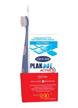 EMOFORM PLAK OUT ACTIVE COLLUTORIO 0,12% CLOREXIDINA 200 ML+ EMOFORM GENGIVE SANE SPAZZOLINO
