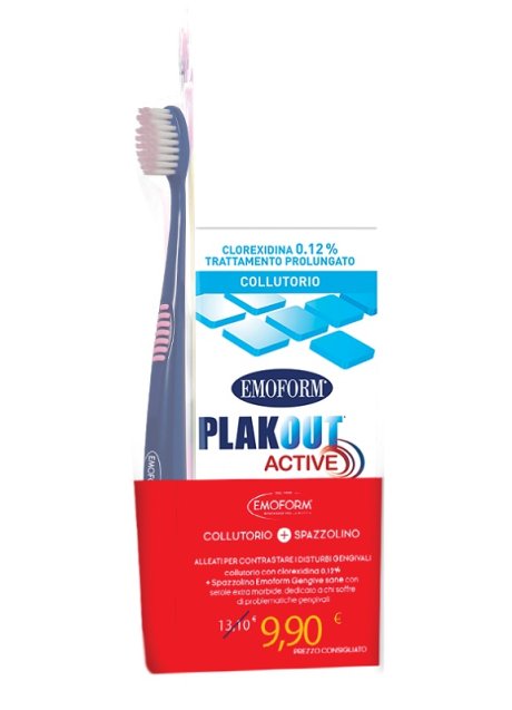 EMOFORM PLAK OUT ACTIVE COLLUTORIO 0,12% CLOREXIDINA 200 ML+ EMOFORM GENGIVE SANE SPAZZOLINO EMOFORM PLAK OUT ACTIVE COLLUTORIO 0,12% CLOREXIDINA 200 ML+ EMOFORM GENGIVE SANE SPAZZOLINO