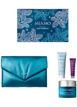 MIAMO COFANETTO PROTOCOLLO DAILY LONGEVITY 1 VITAMIN COMPLEXMILK CLEANSER 50 ML + 1 ANTI-GLYCOXIDANT MASQUE 10 ML + 1 LONGEVITY CELL-CARE SOFT SATIN CREAM 50 ML