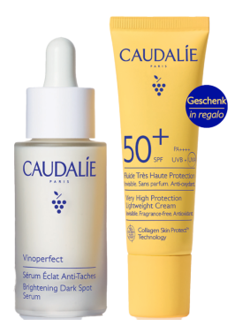 VINOPERFECT & SOLARE COFANETTO SIERO 2026 1 SIERO ILLUMINANTE ANTIMACCHIE 30 ML + 1 FLUIDO AD ALTISSIMA PROTEZIONE SPF50+ 20 ML
