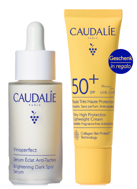 VINOPERFECT & SOLARE COFANETTO SIERO 2026 1 SIERO ILLUMINANTE ANTIMACCHIE 30 ML + 1 FLUIDO AD ALTISSIMA PROTEZIONE SPF50+ 20 ML
