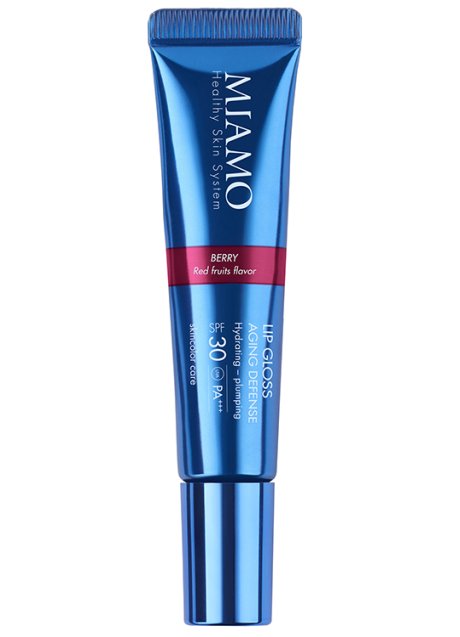 MIAMO SKINCOLOR CARE LIP GLOSS AGING DEFENSE SPF 30+ BERRY RED FRUITS FLAVOR 15 ML