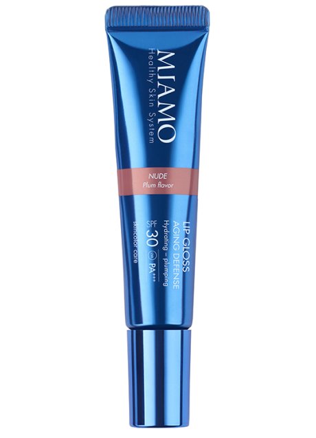 MIAMO SKINCOLOR CARE LIP GLOSS AGING DEFENSE SPF 30+ NUDE PLUM FLAVOR 15 ML