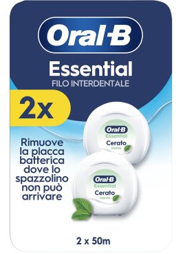 ORAL-B ESSENTIAL FILO INTERDENTALE CERATO MENTA 2 PEZZI DA 50 M ORAL-B ESSENTIAL FILO INTERDENTALE CERATO MENTA 2 PEZZI DA 50 M