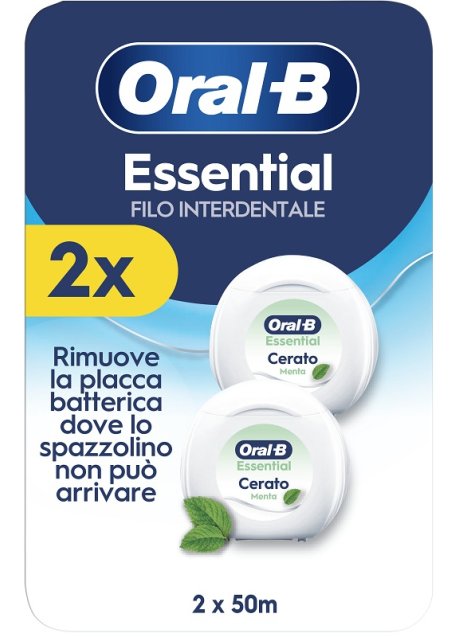 ORAL-B ESSENTIAL FILO INTERDENTALE CERATO MENTA 2 PEZZI DA 50 M