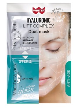 WINTER HYALURONIC LIFT COMPLEX DUAL MASK ANTI-AGE PATCH OCCHI HYDROGEL + MASCHERA VISO GLASS SKIN WINTER HYALURONIC LIFT COMPLEX DUAL MASK ANTI-AGE PATCH OCCHI HYDROGEL + MASCHERA VISO GLASS SKIN