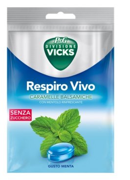 VICKS RESPIRO VIVO CARAMELLE BALSAMICHE MENTA 72 G CON EDULCORANTI