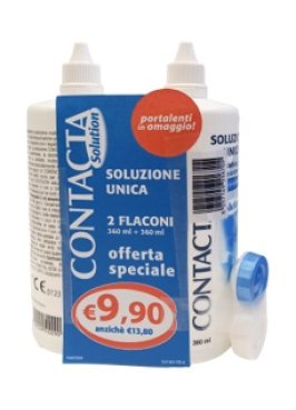 CONTACTA SOLUZIONE 2 FLACONI DA 360 ML + PORTALENTI IN OMAGGIO