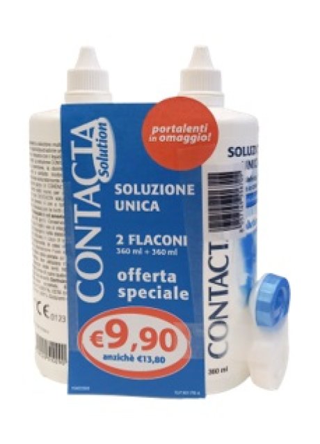 CONTACTA SOLUZIONE 2 FLACONI DA 360 ML + PORTALENTI IN OMAGGIO