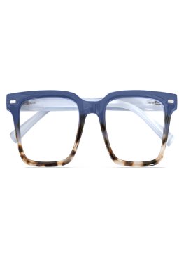 OCCHIALE DA LETTURA PREMONTATO TWINS GOLD PRETZEL BLU/DEMI +2,00