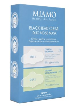 MIAMO HEALTY SKIN SYSTEM ACNEVER BLACKHEAD CLEAR DUO NOSE MASK STEP 1 CLEARING & PURIFYING 5 PEZZI 3 G + STEP 2 SOOTHING& PORE MINIMIZER 5 PEZZI 4 G +10 COTTON FIOC