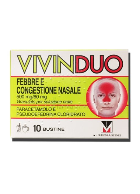 VIVINDUO FEBBRE E CONGESTIONE NASALE*orale 10 bustine 500 mg+ 60 mg