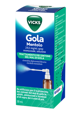 VICKS GOLA*spray per mucosa orale 1 flacone 30 ml 2 mg + 0,5mg mentolo + pompa spray