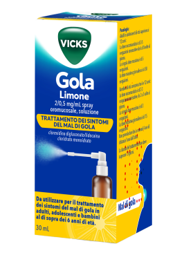 VICKS GOLA*spray per mucosa orale 1 flacone 30 ml 2 mg + 0,5mg limone + pompa spray